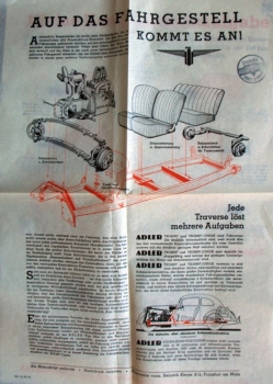 Adler 2,5 Liter Modellprogramm 1936 zwei Automobilprospeke (5987)